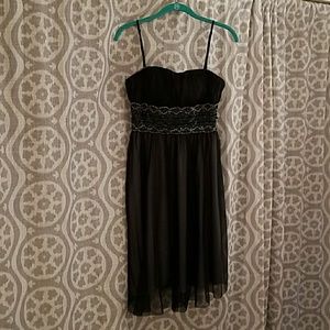 gorgeous short black dress with beaded waist